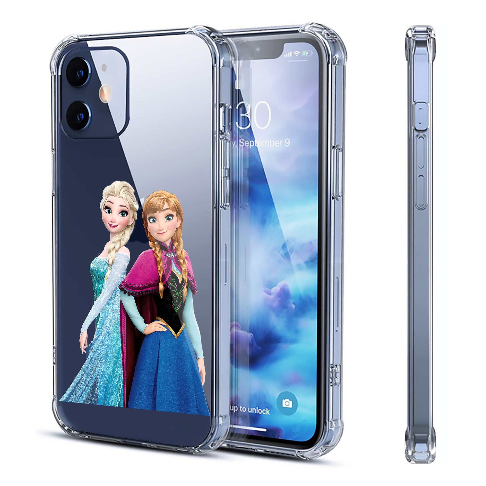 （画像用） アナと雪の女王 アンナ エルサ Frozen Anna Elsa 【iPhone 12シリーズ対応】透明スマホケース（クリアソフトケース）